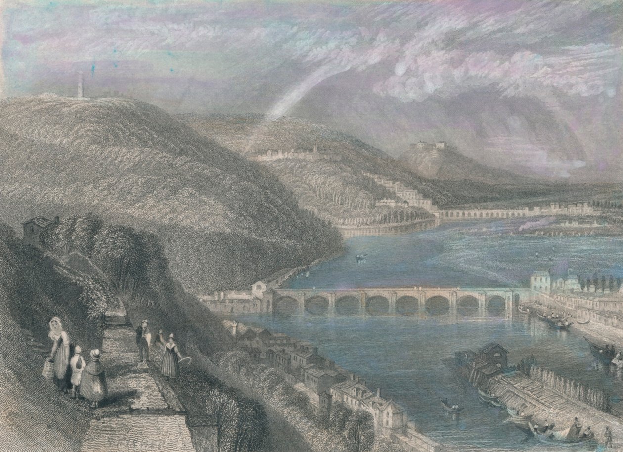 „Most of St. Cloud from Sevres“, 1835 od S Fisher