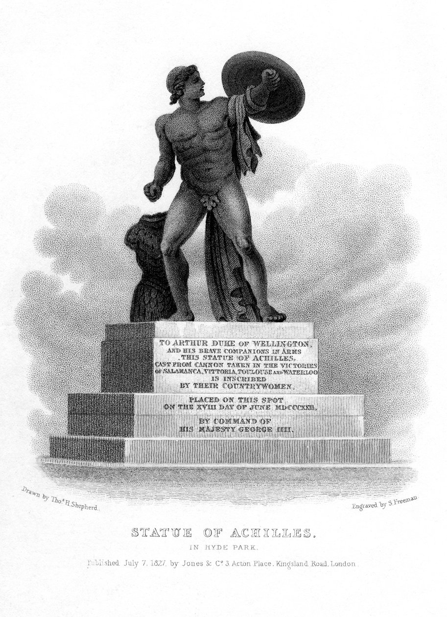 Socha Achilla, Hyde Park, Londýn, 1827. od S. Freeman
