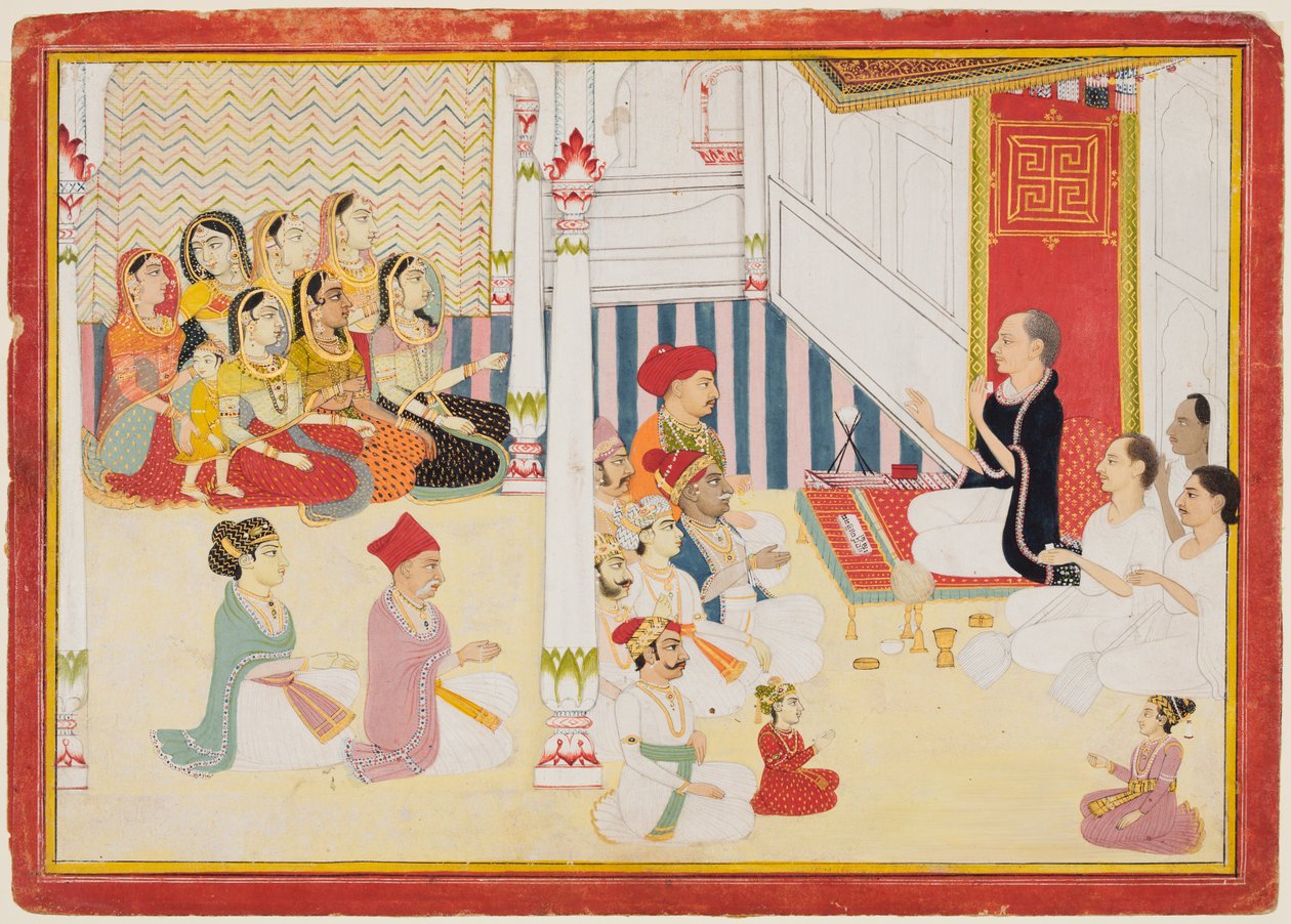 Svetambara Jain učitel dává instrukce, c. 1750-60. od Sahib Ram