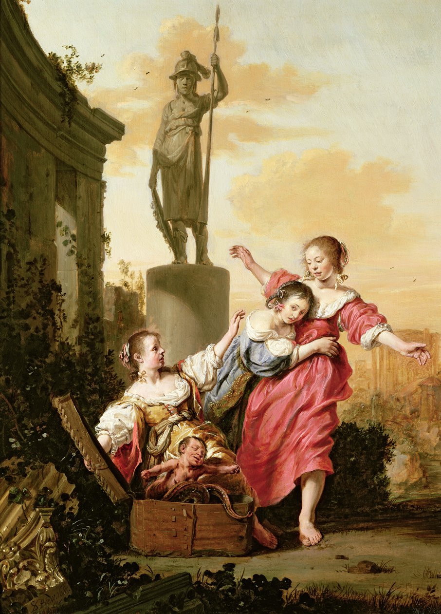 Tři dcery Cekropse objevující Erichthonia od Salomon de Bray