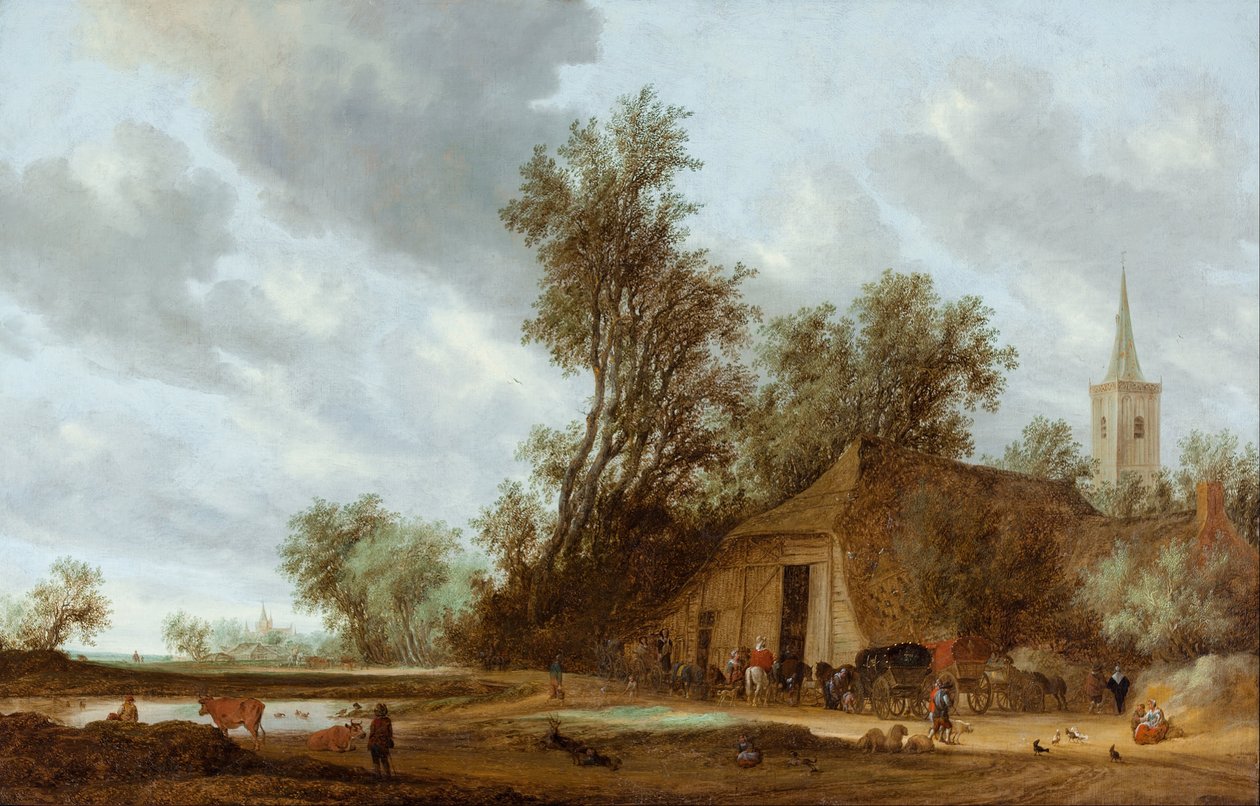Zastavení v hostinci od Salomon van Ruisdael or Ruysdael