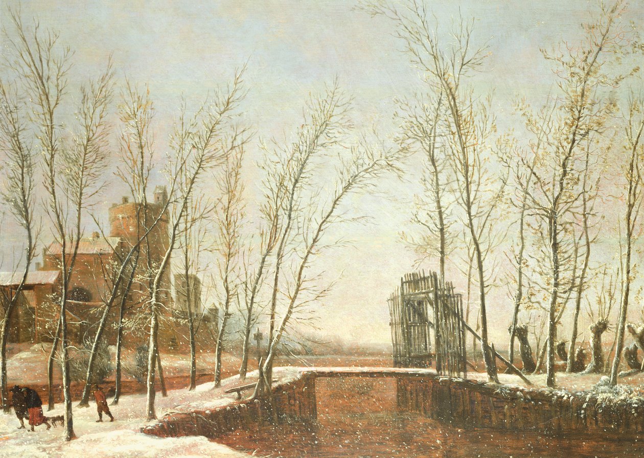 Sněžení od Salomon Rombouts