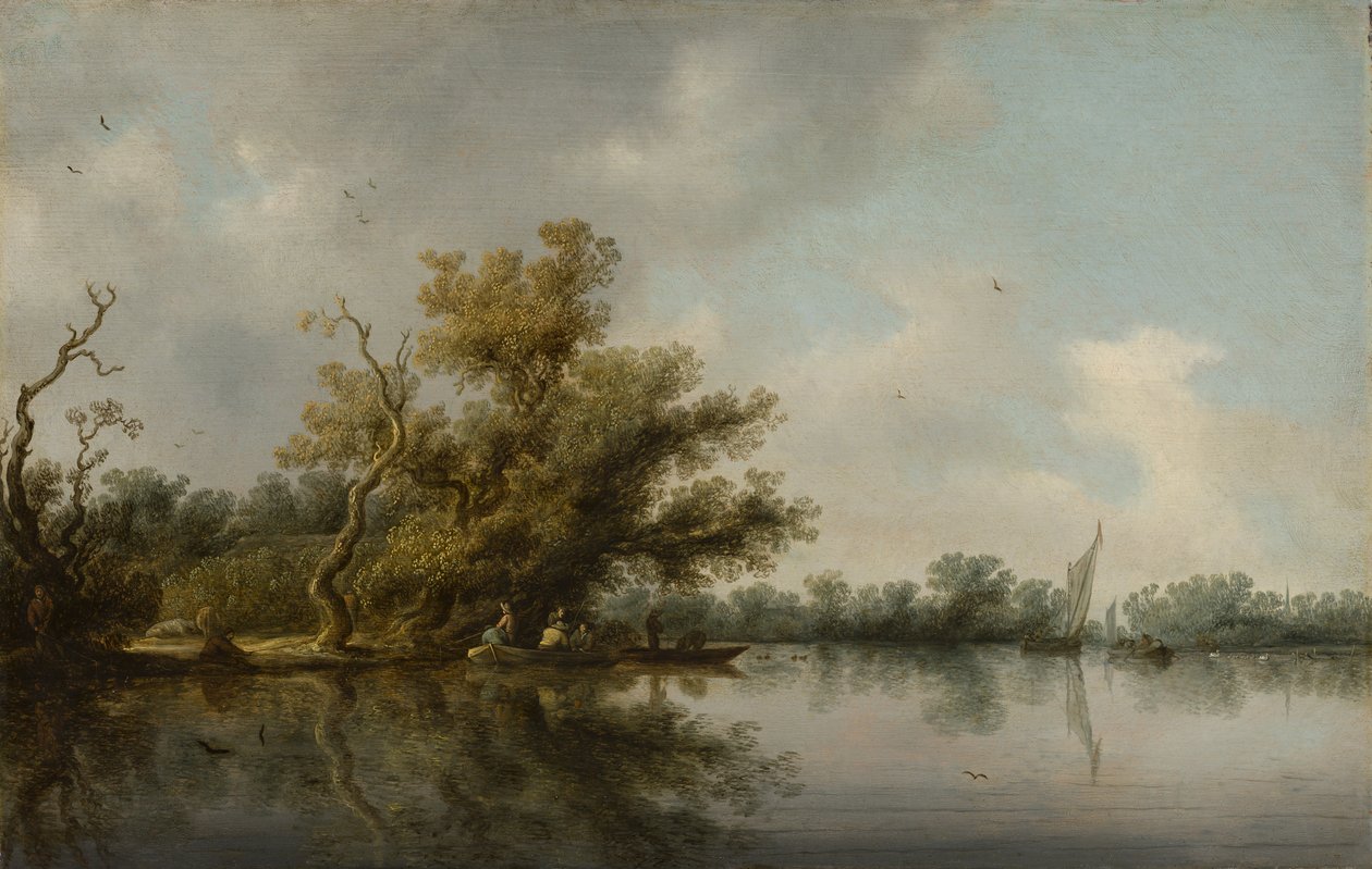Nábřeží se stromy od Salomon van Ruisdael or Ruysdael