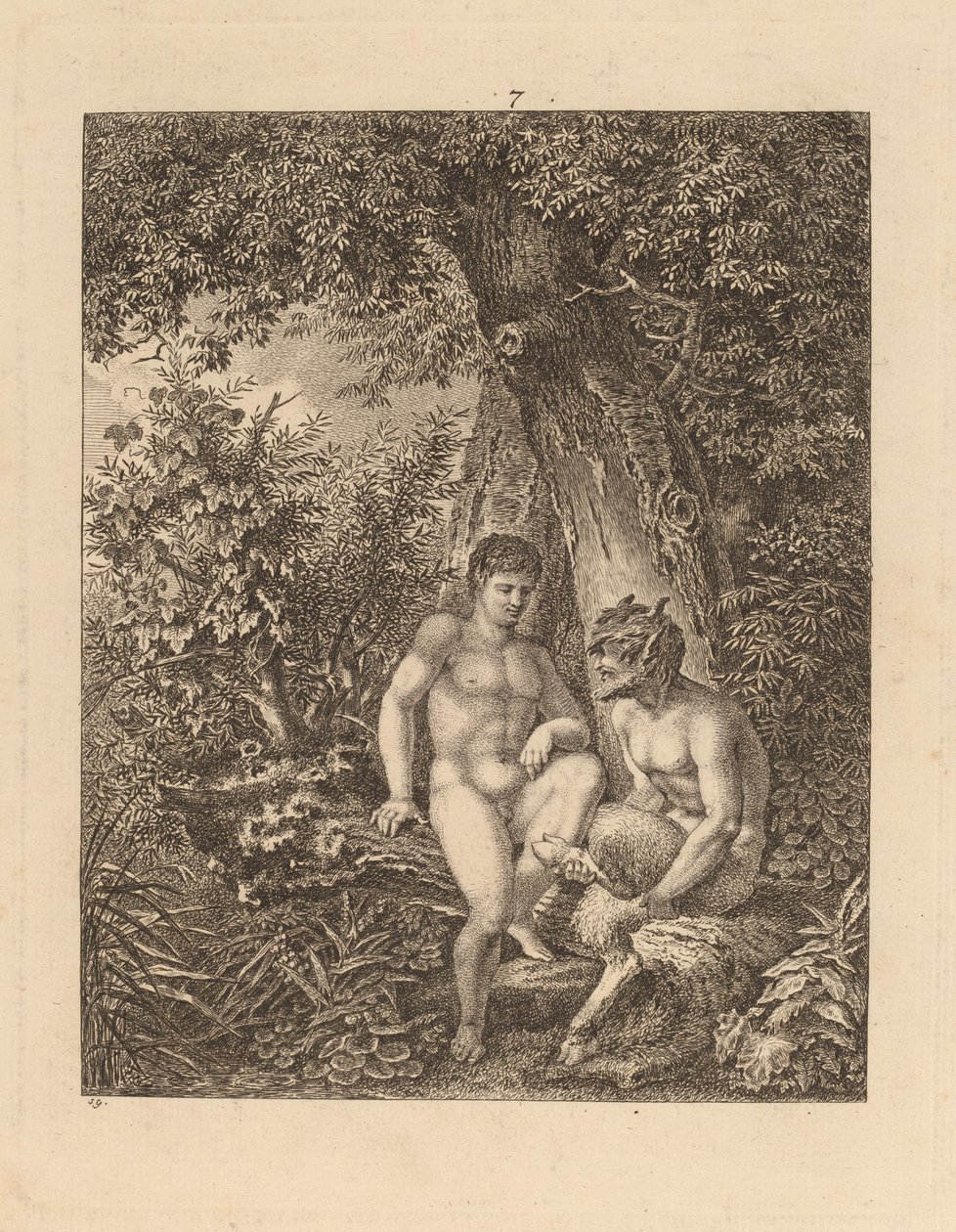 Dva satyrové v lese od Salomon Gessner