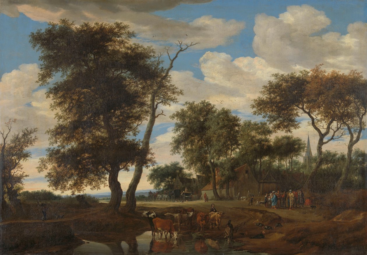 Pohled na vesnici od Salomon van Ruysdael