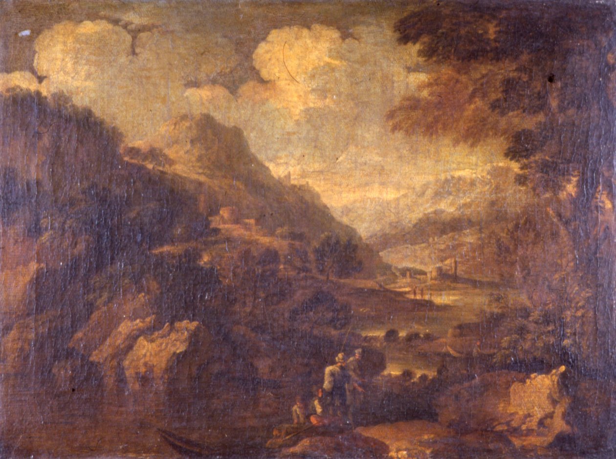 Hornatá krajina od Salvator Rosa