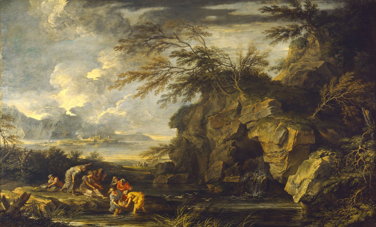 Nalezení Mojžíše, c.1660-65 od Salvator Rosa