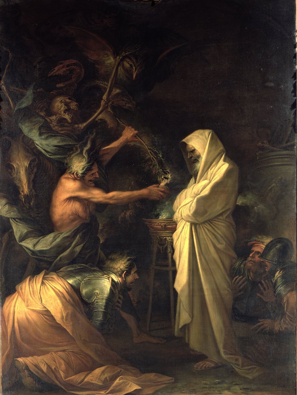 Duch Samuelův zjevující se Saulovi v domě čarodějnice z Endoru, 1668 od Salvator Rosa