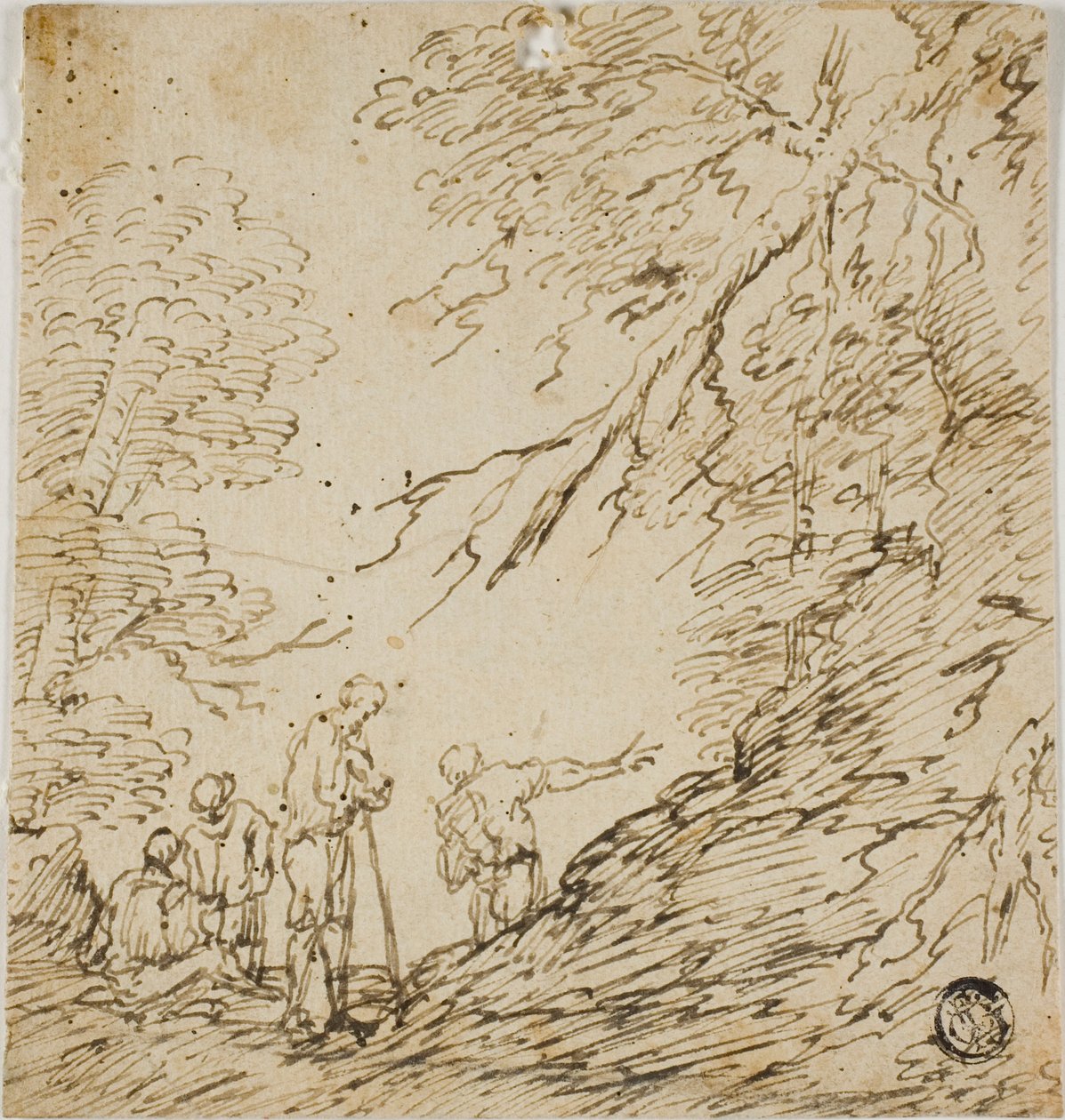 Čtyři muži v lese od Salvator Rosa