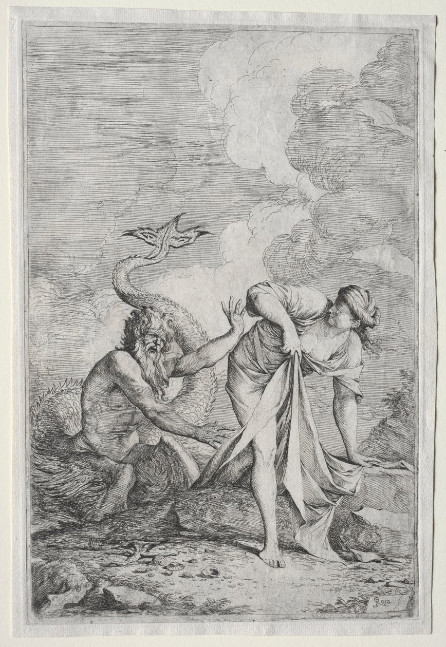 Glaucus a Scylla, c. 1661. od Salvator Rosa