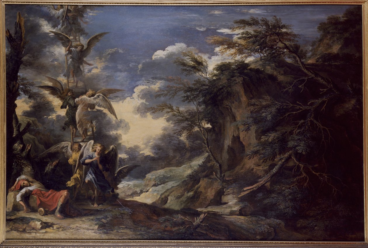 Jakubův sen (olej na plátně) od Salvator Rosa