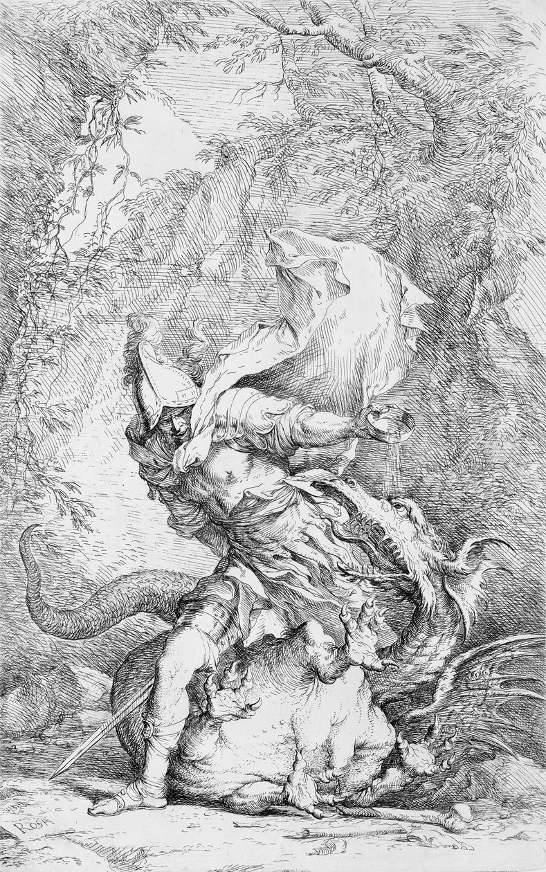 Jason a drak, ca. 1663-64. od Salvator Rosa