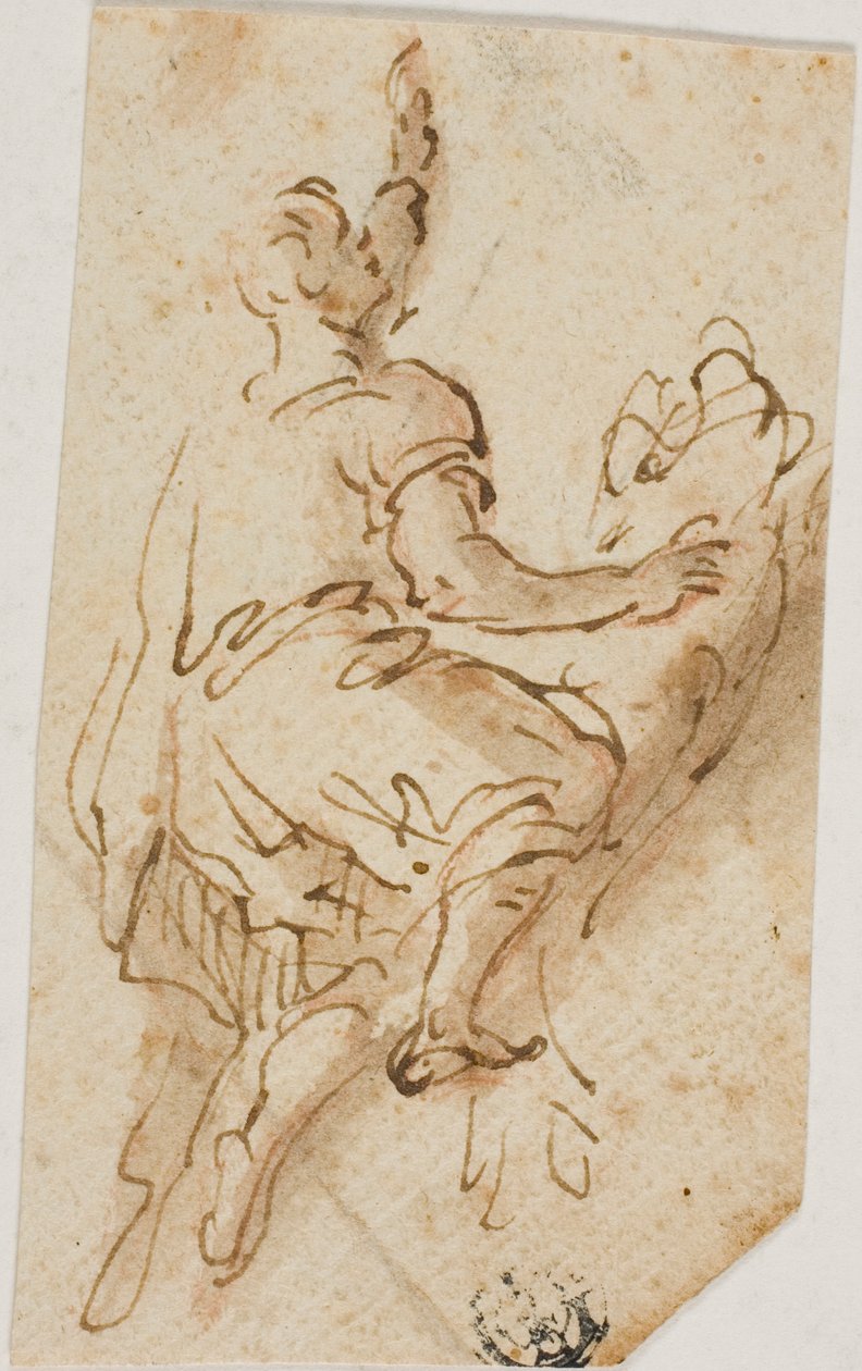 Muž na lvu od Salvator Rosa