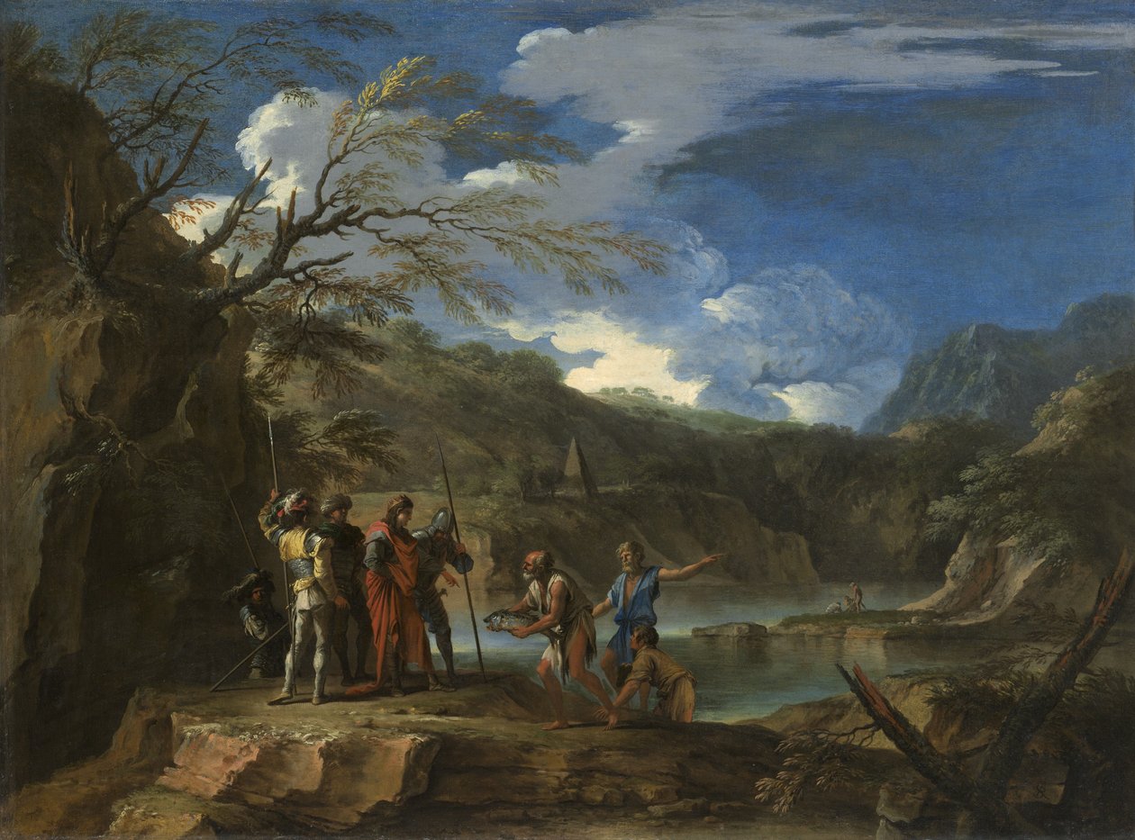 Polycrates and the Fisherman, c.1664 od Salvator Rosa