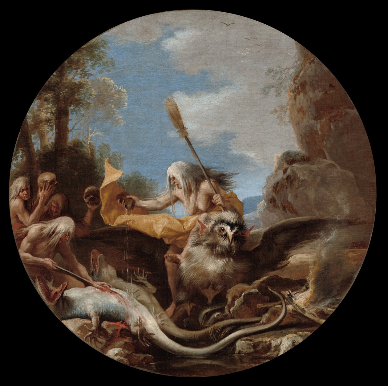 Scény čarodějnictví: Den od Salvator Rosa