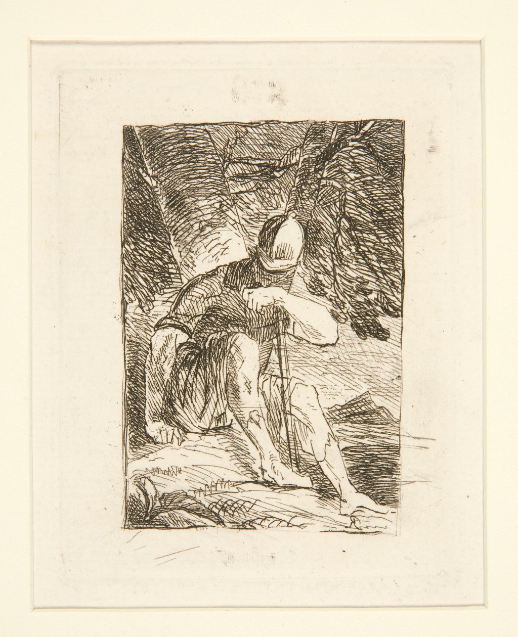 Sedící voják od Salvator Rosa