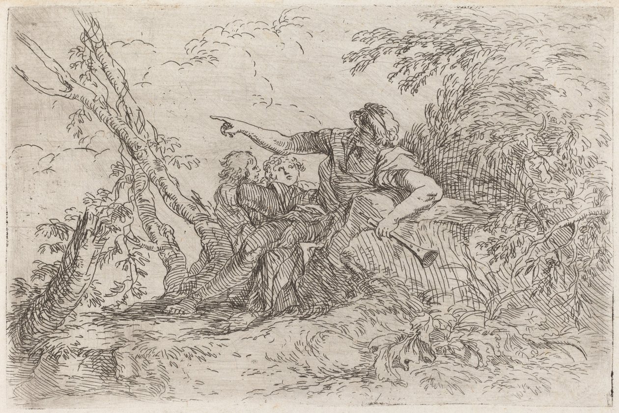 Pastýř v krajině od Salvator Rosa