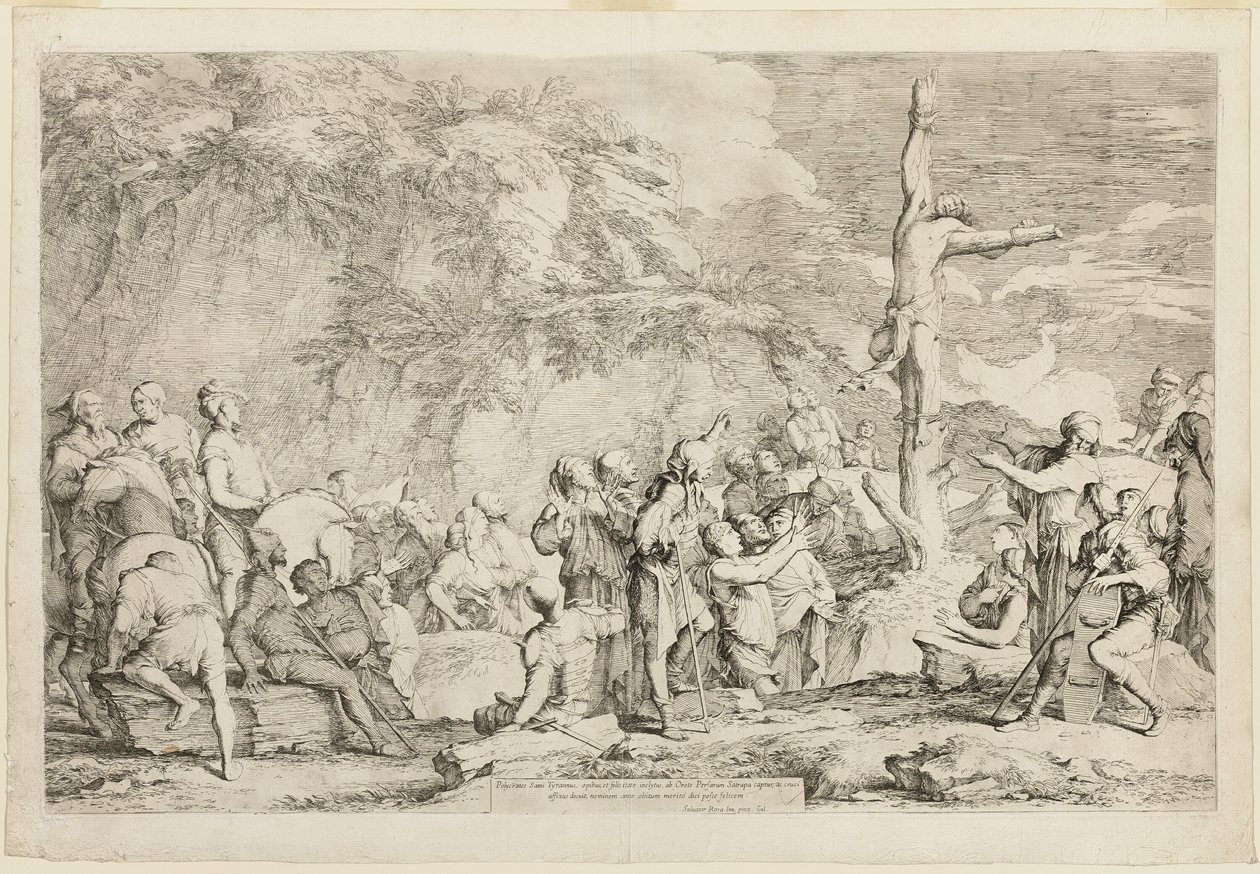Ukřižování Polykrata od Salvator Rosa