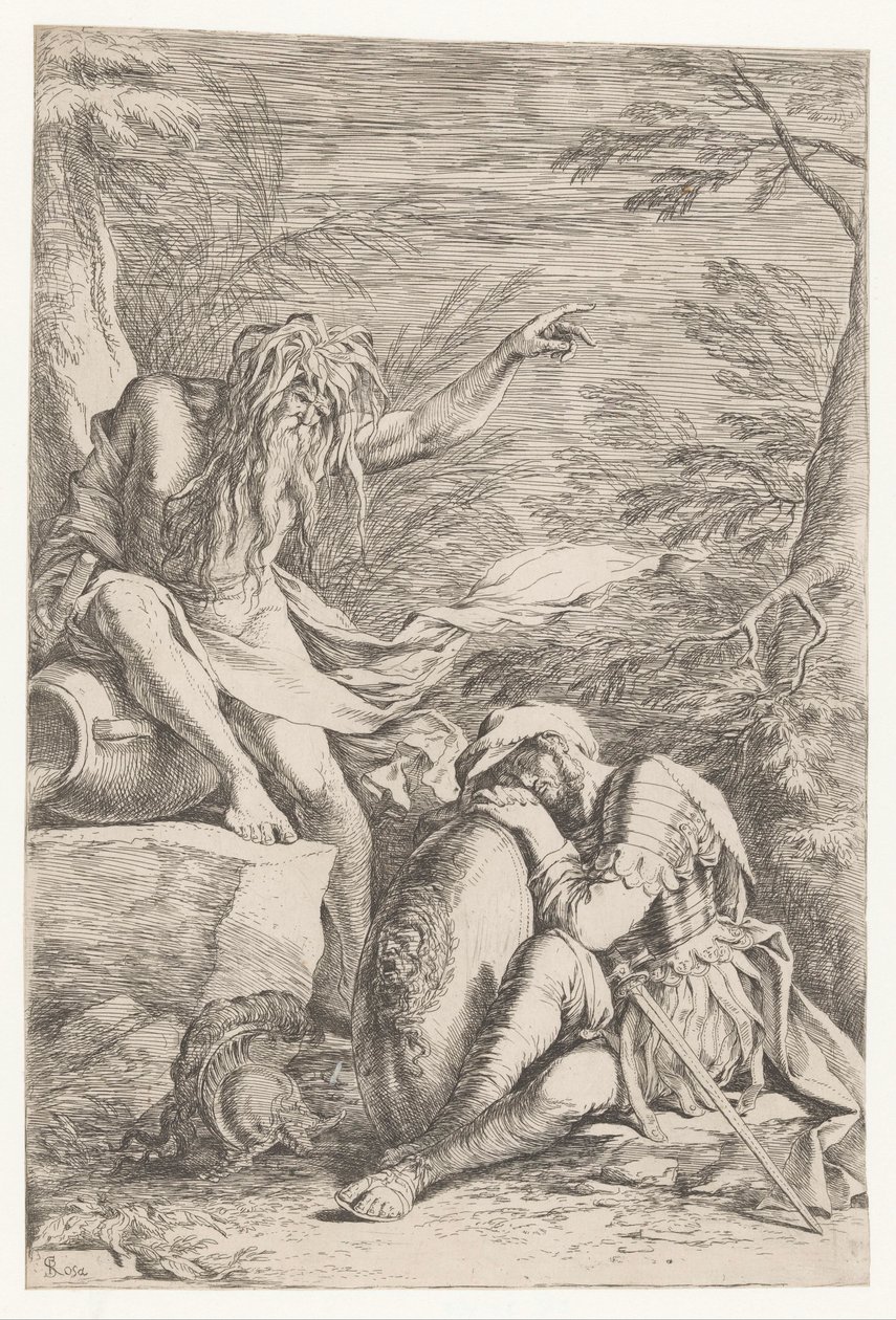 Aeneovi se zjevuje Tiberinus od Salvator Rosa