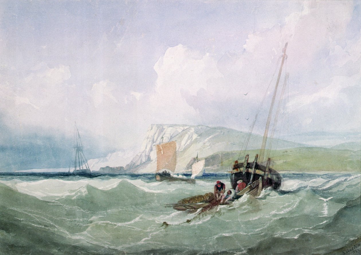 Rybářské lodě u Eastbourne od Samuel Austin
