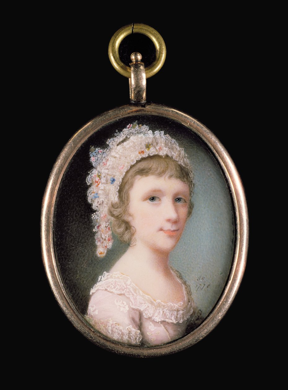 Mladá dívka, 1775 (wc na pergamenu) od Samuel Cotes