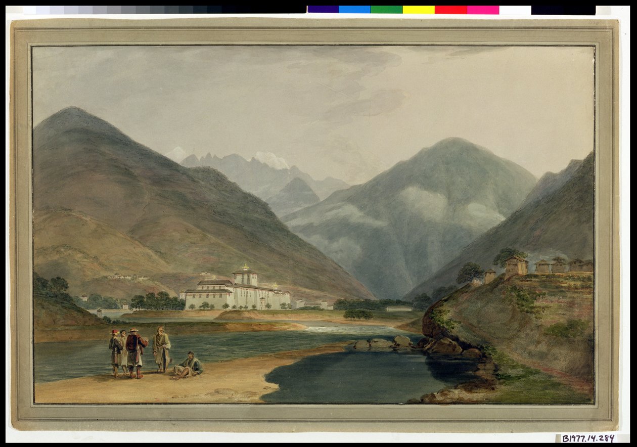 Bývalé zimní hlavní město Bhútánu v Punakha Dzong, 1783 od Samuel Davis