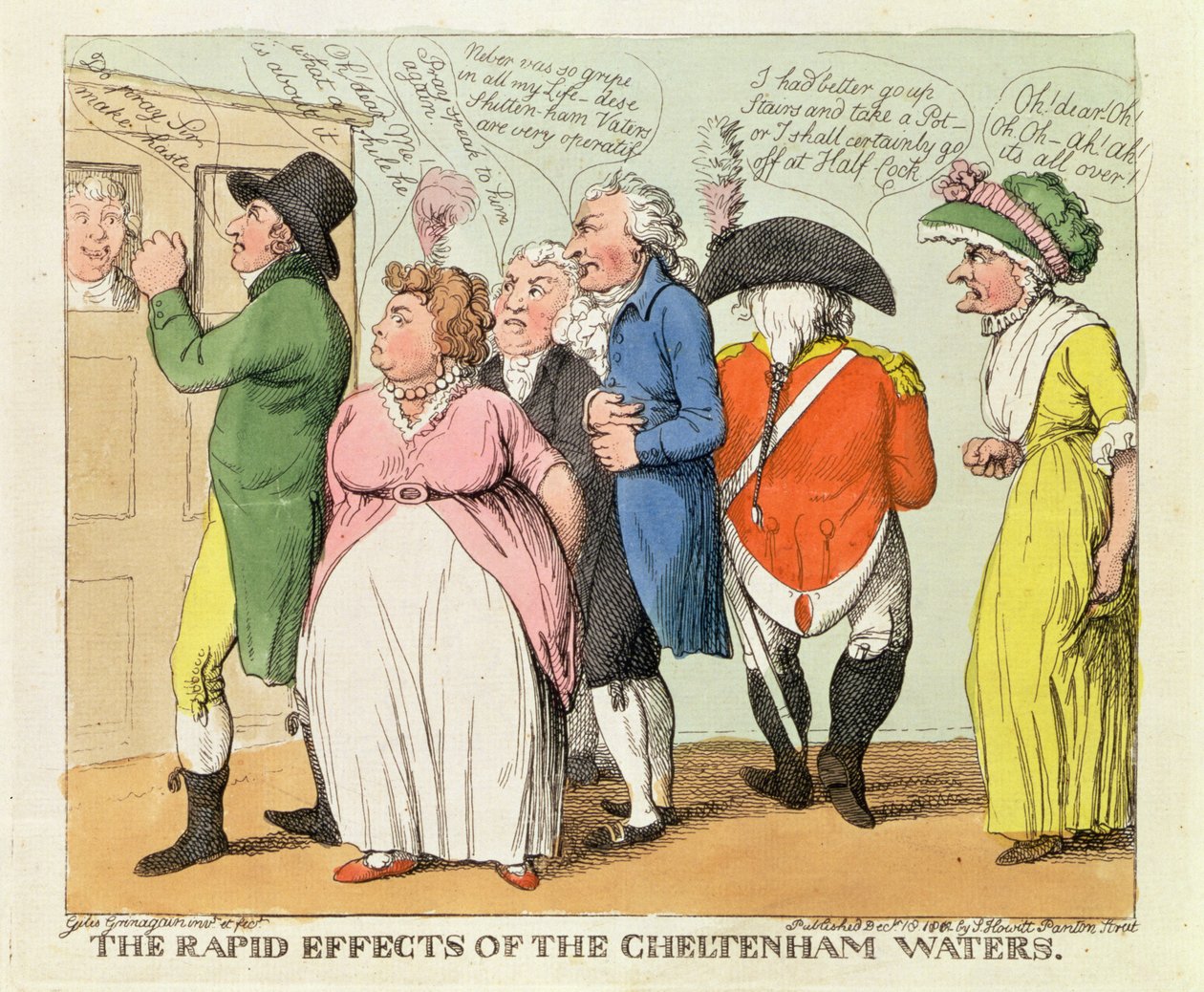 The Rapid Effects of the Cheltenham Waters, 1818 (ručně kolorovaná rytina) od Samuel Howitt