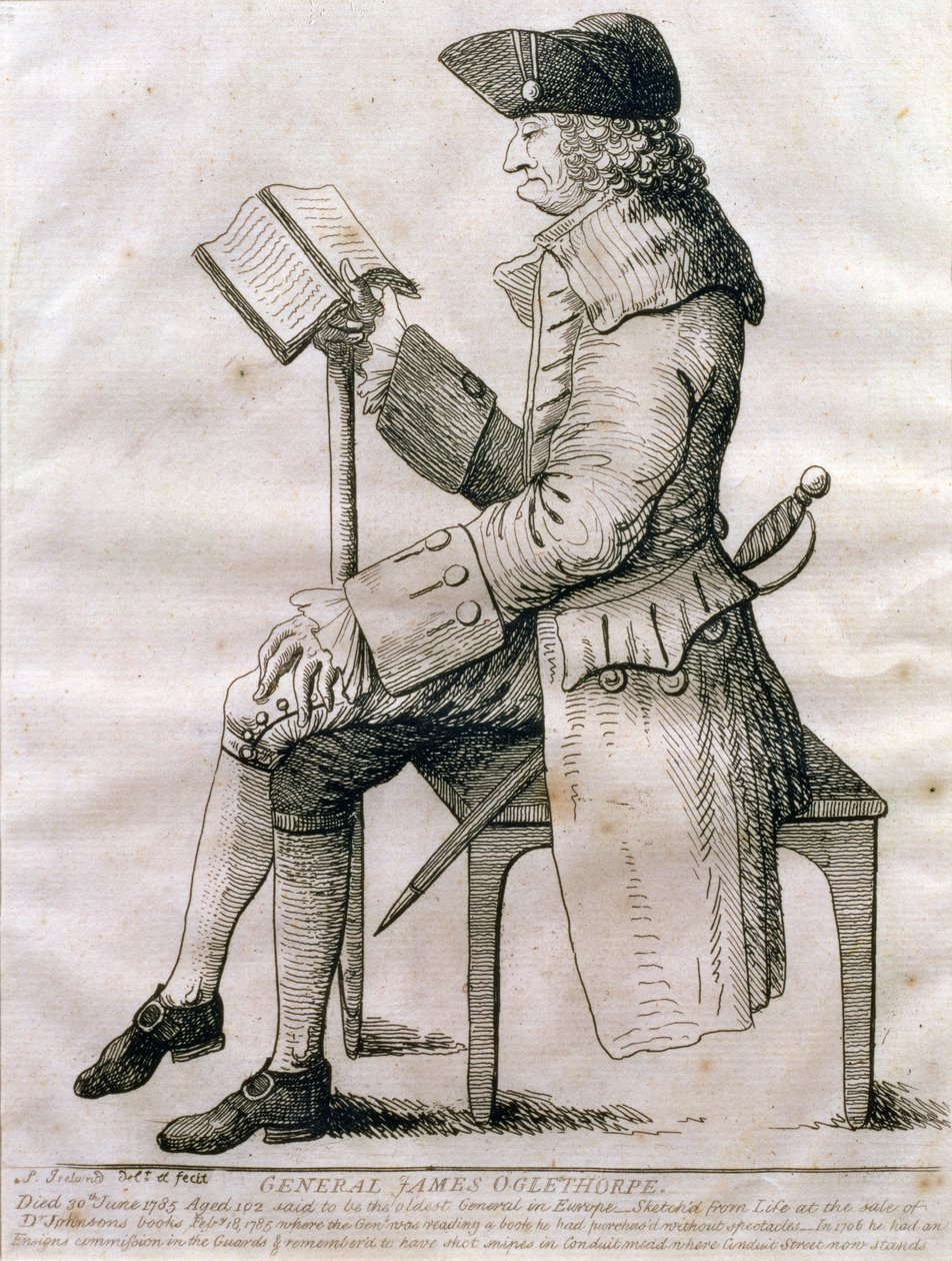 Portrét generála Jamese Edwarda Oglethorpea, 1785 od Samuel Ireland