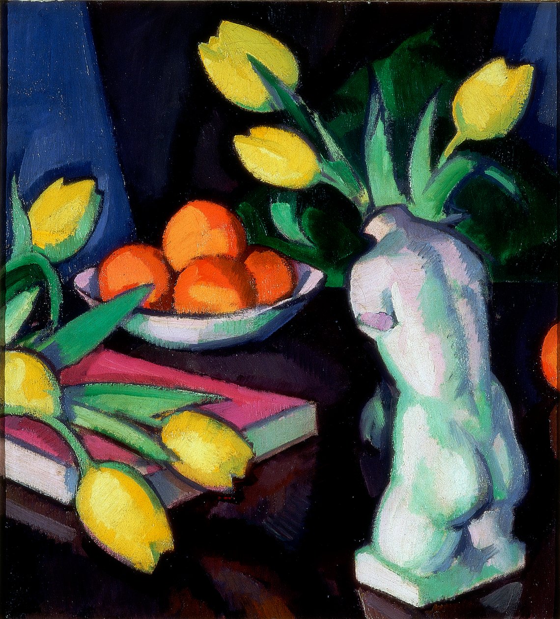 Žluté tulipány a soška od Samuel John Peploe