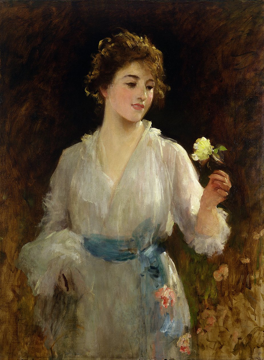 Žlutá růže od Samuel Luke Fildes