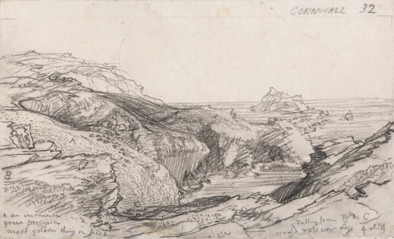 Stránka z Cornish Sketchbooku- Cornwall 32 od Samuel Palmer