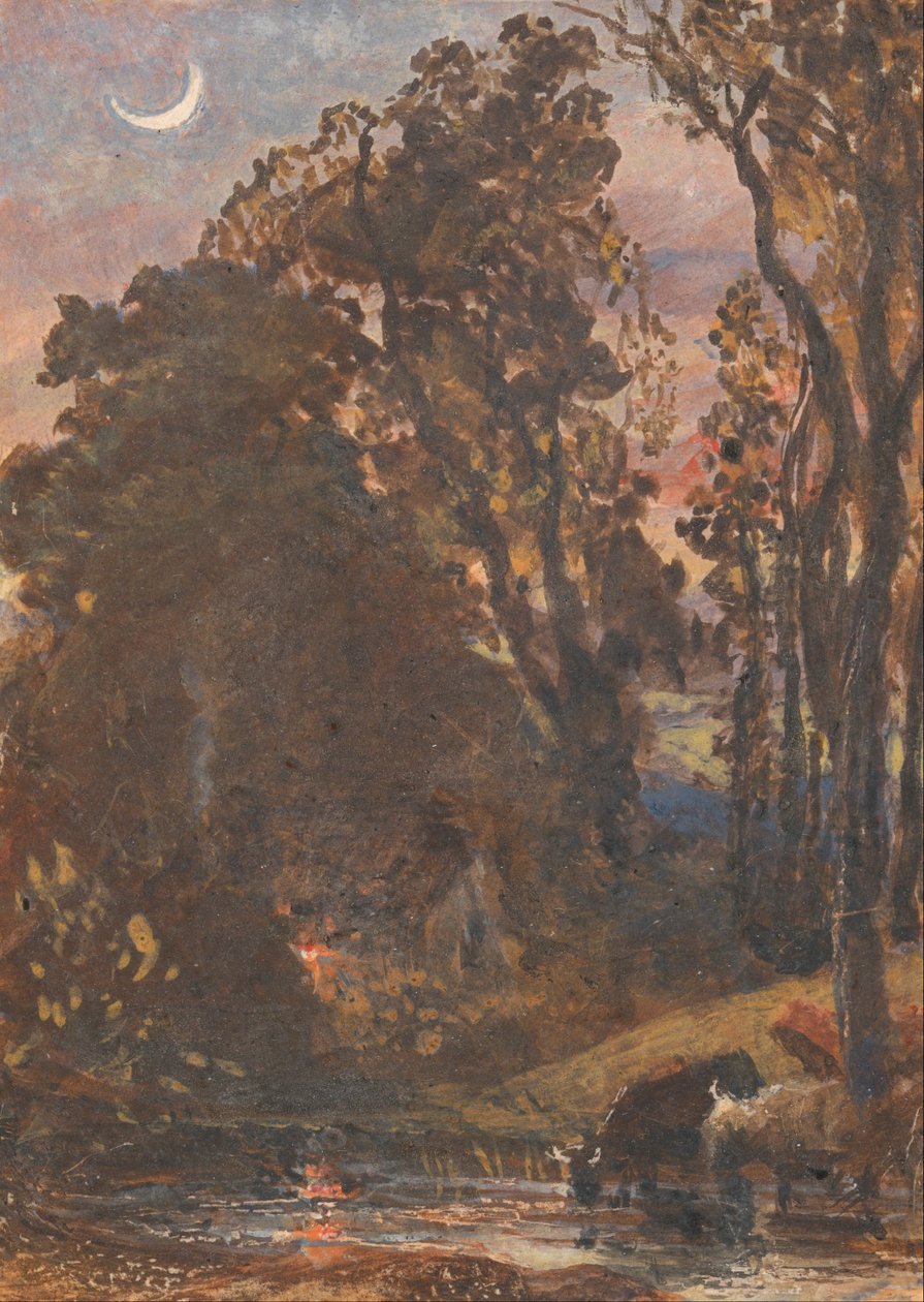 Večer, zalévání skotu od Samuel Palmer