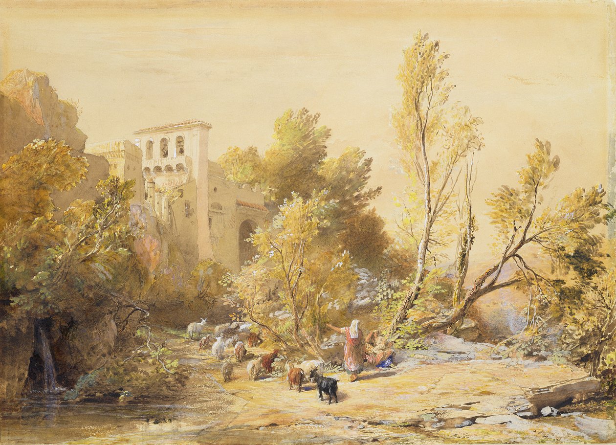 La Vocatella (toaletní a tělová barva na papíře) od Samuel Palmer