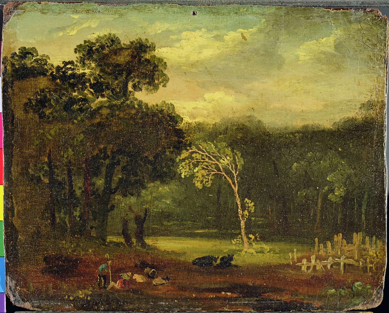 Skica z přírody v parku Sion, 1819 (olej na kartě) od Samuel Palmer