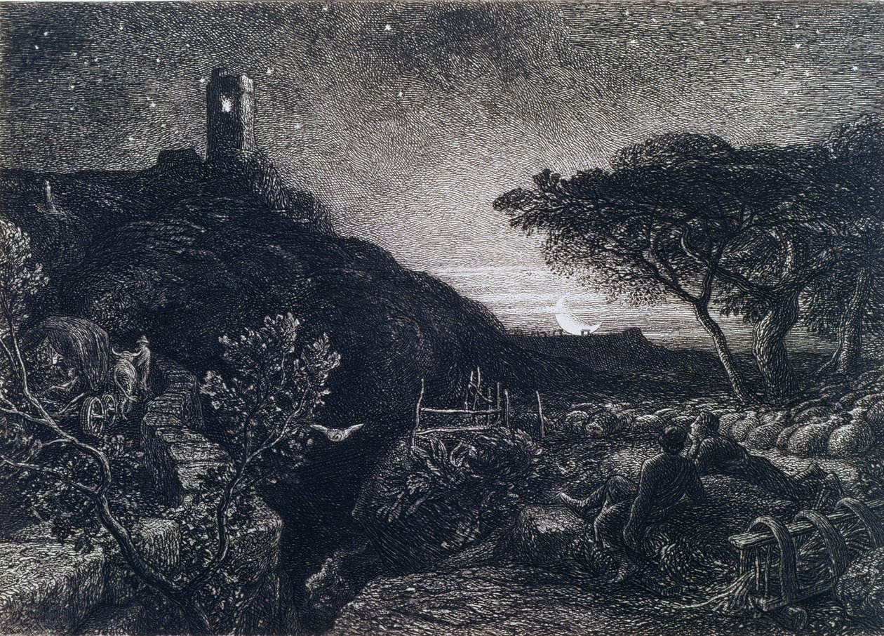 Osamělá věž, 1879 od Samuel Palmer