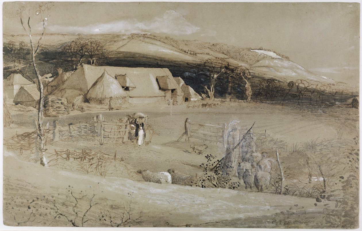 The Valley of Vision (štětec, inkoust, tělová barva a grafit na papíře) od Samuel Palmer