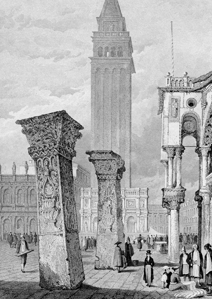 Náměstí svatého Marka, Benátky, vyryl Edward John Roberts od Samuel Prout