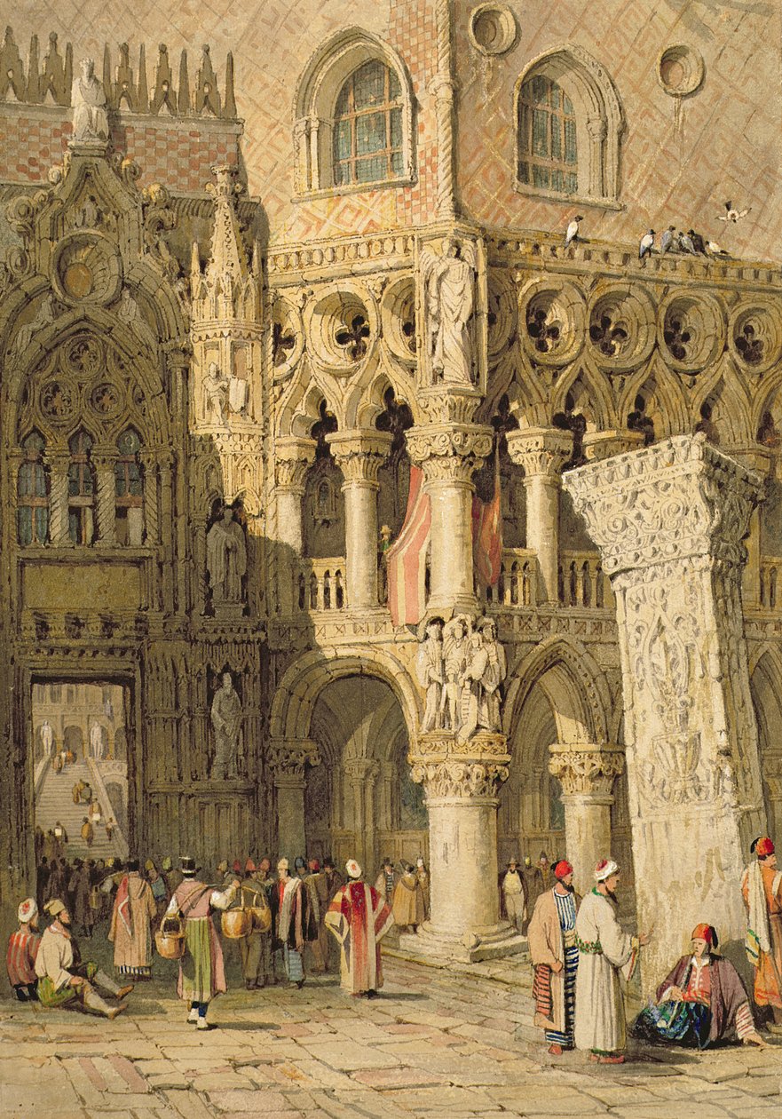 Dóžecí palác, Benátky od Samuel Prout
