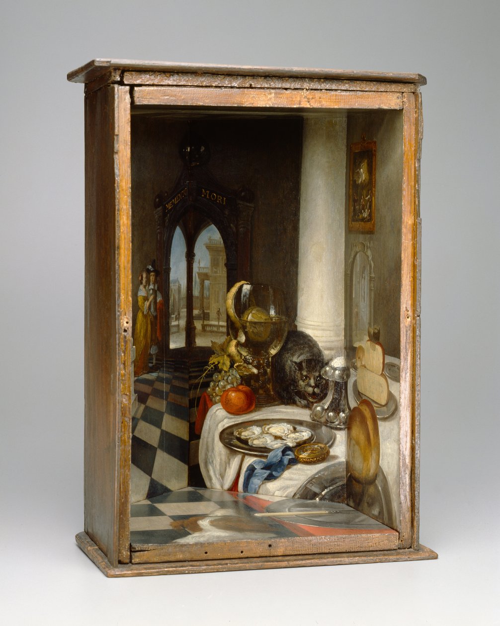 Perspective Box of a Dutch Interior, 1663 (olejová barva, skleněné zrcadlo a ořech) od Samuel van Hoogstraten