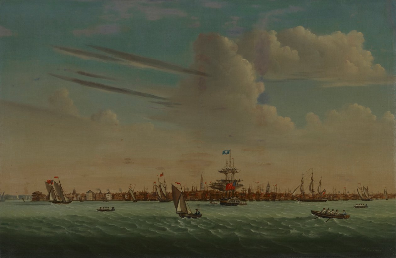 Pohled na Charleston od Samuel Barnard