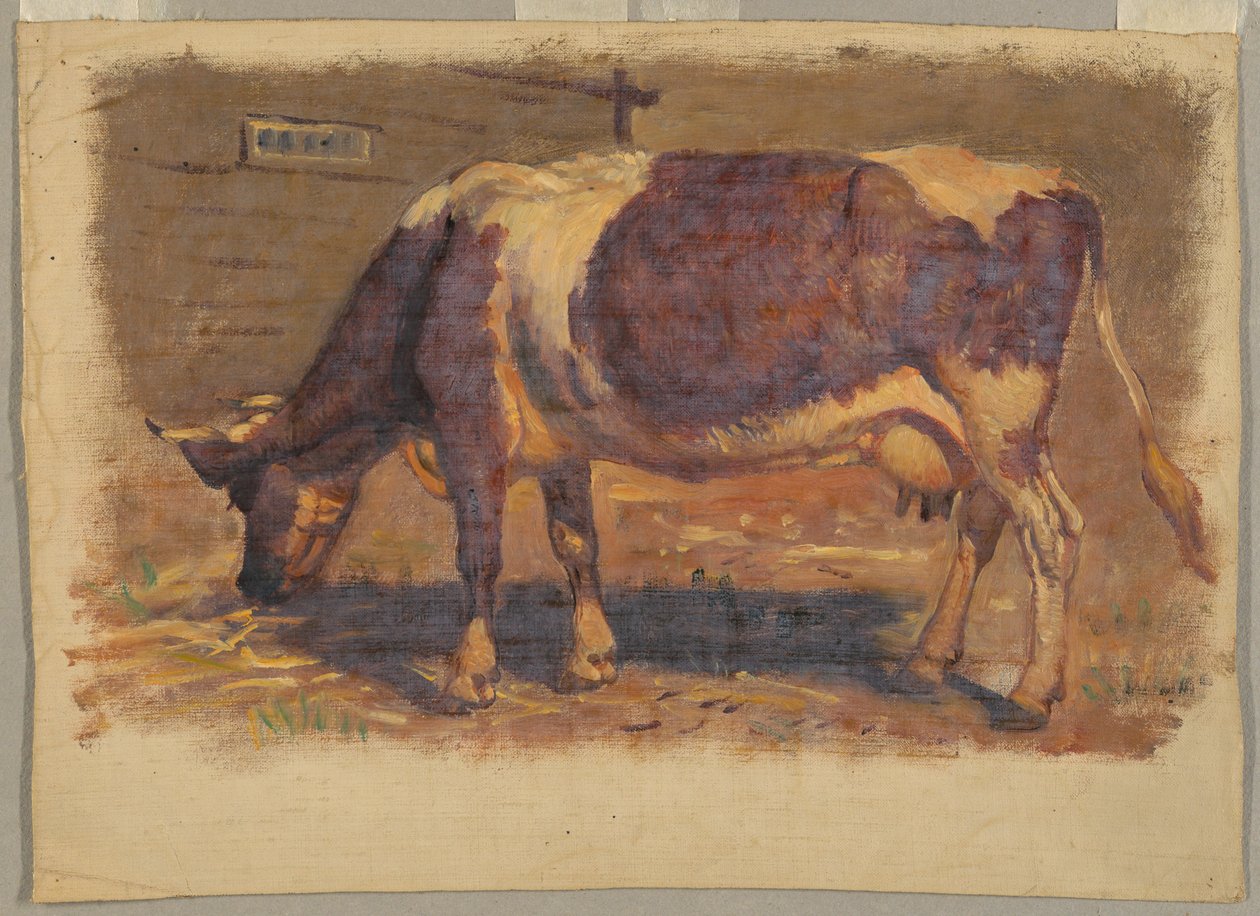 Studie pasoucí se krávy od Samuel Colman