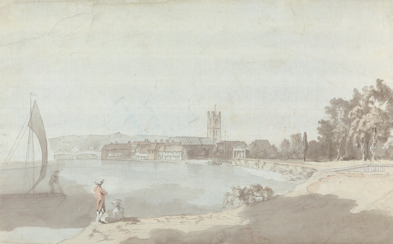 West Country Town u řeky od Samuel Davis