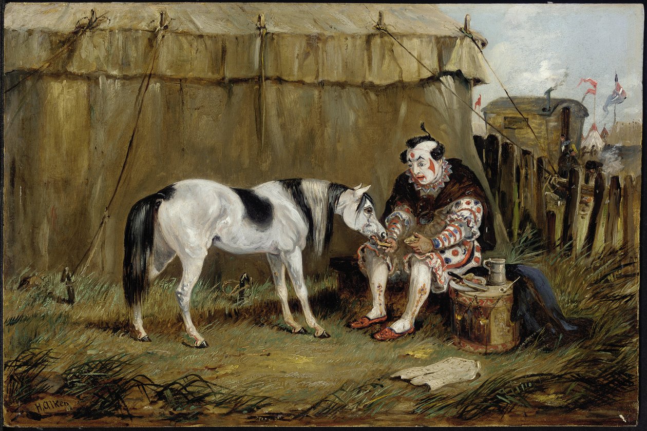 Cirkus, poník a klaun od Samuel Henry Alken