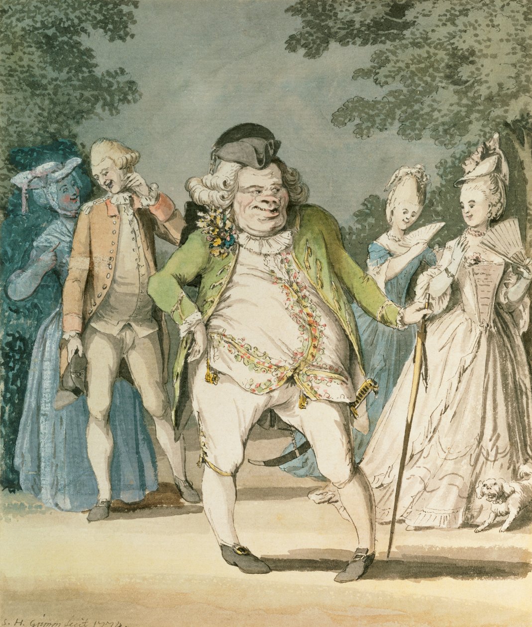 Makaróny, 1774 od Samuel Hieronymous Grimm