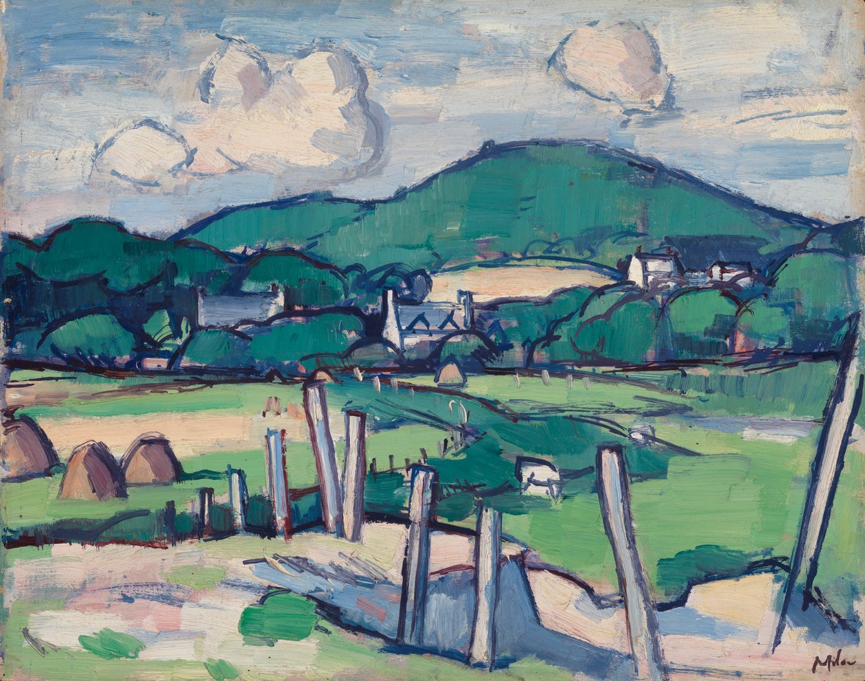 Krajina, kolem 1891-1935 (olej na panelu) od Samuel John Peploe