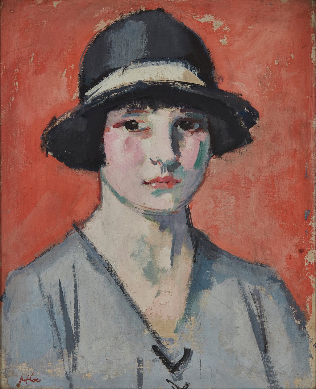 Černý klobouk (olej na plátně) od Samuel John Peploe