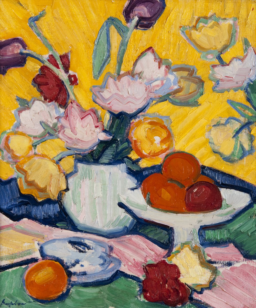 Tulipány v hrnčířské váze, 1910-14 od Samuel John Peploe