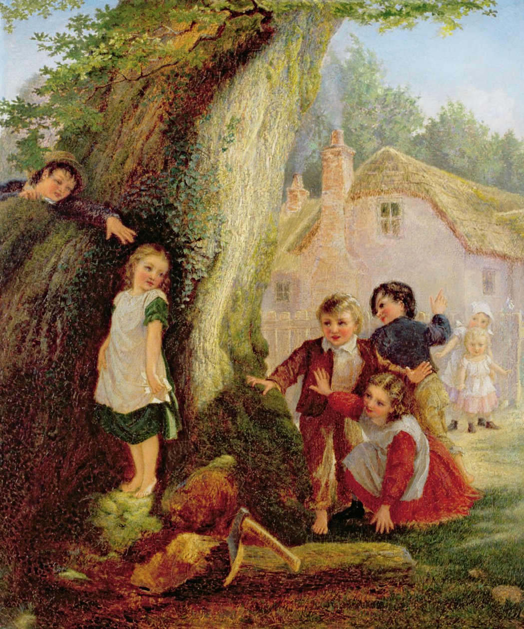 Hide and Seek, 1869 olej na plátně od Samuel McLoy