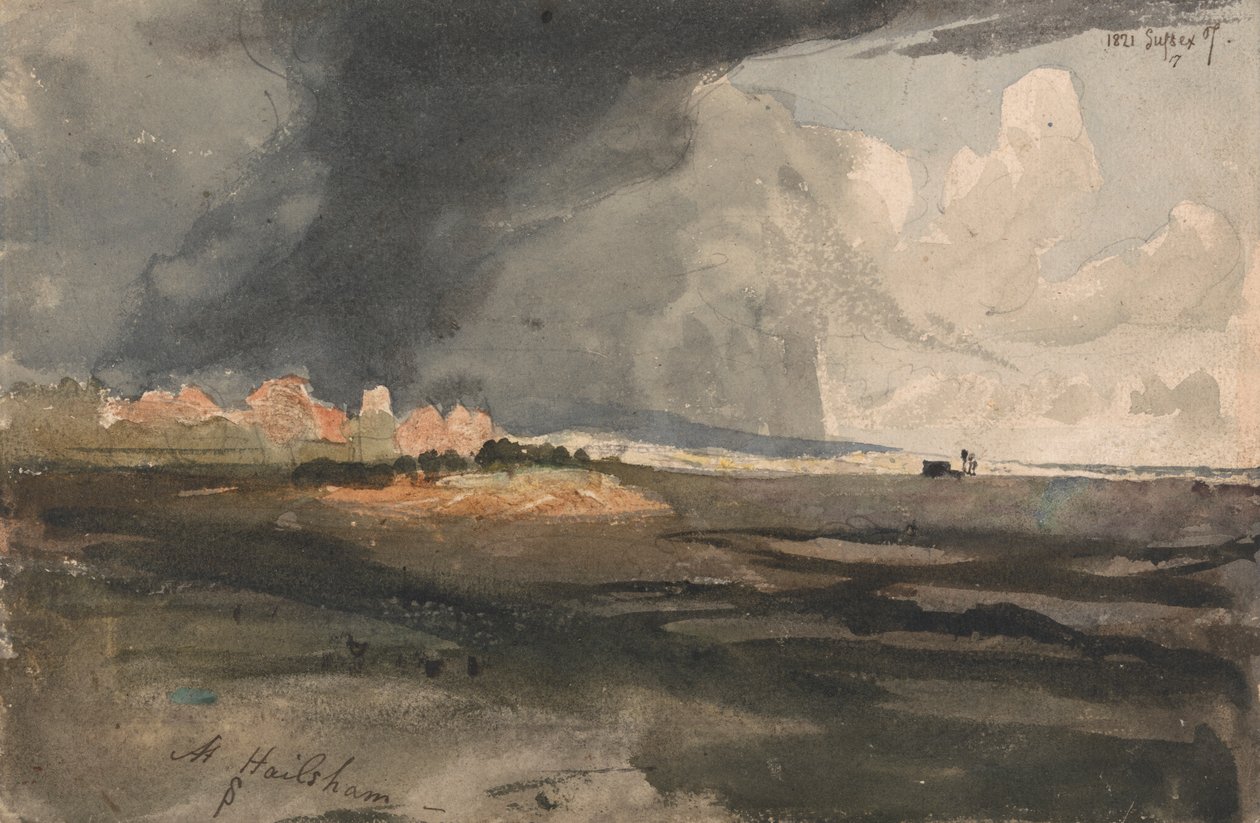 V Hailshamu, Sussex: Bouře se blíží od Samuel Palmer