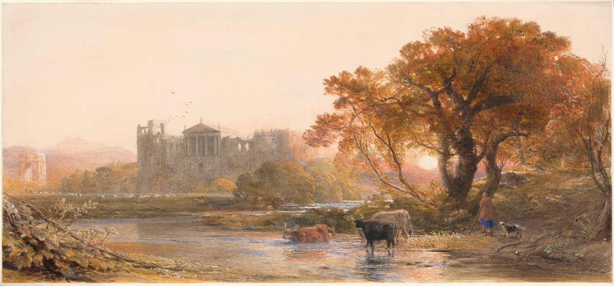 Večer v Itálii — Opuštěná vila od Samuel Palmer